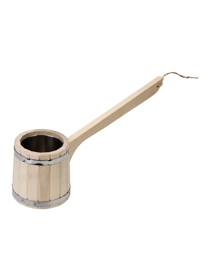 УЦЕНКА Ковш для бани из липы «Емеля», 0.5 л, 54 см, нержавеющая вставка, с длинной ручкой