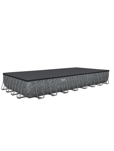 Бассейн каркасный Power Steel, 956×488×132 см, фильтр-насос, лестница, тент, прямоугольный, 561KJ Bestway