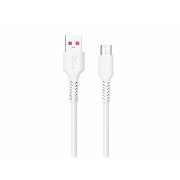 Кабель VIXION PRO VX-17m, USB - micro USB, 2.1 А, 1 м, белый - Фото 1