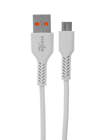 Кабель VIXION PRO VX-17m, USB - micro USB, 2.1 А, 1 м, белый