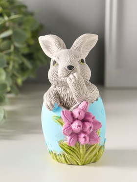 Фигурка гипс «Заяц пасхальный с букетом», 11×6 см, цветной  (артикул 10982496)  большой выбор товаров оптом и в розницу по низким ценам с доставкой