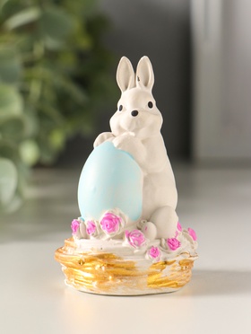 Фигурка гипс «Заяц с яйцом пасхальный», 8×4 см  (артикул 10982501)  большой выбор товаров оптом и в розницу по низким ценам с доставкой