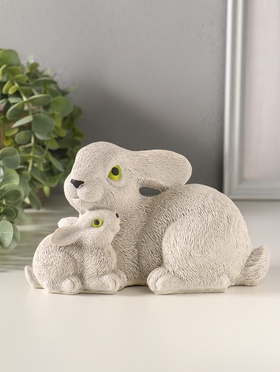 Фигурка гипс «Кролики пасхальные», 10×10×18 см, серый  (артикул 10982504)  большой выбор товаров оптом и в розницу по низким ценам с доставкой