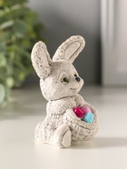 Фигурка гипс «Кролик с корзиной яиц», 5×5×8 см, серый - Фото 2