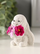 Фигурка гипс «Кролик с анютиными глазками», 6×6×4, цветной  (артикул 10982511)  большой выбор товаров оптом и в розницу по низким ценам с доставкой