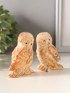 Набор фигурок 2 шт. «Два совенка», 8×8 см, бежевый  (артикул 10982523)  большой выбор товаров оптом и в розницу по низким ценам с доставкой