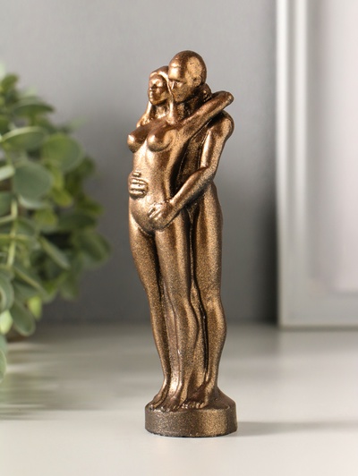 Фигурка гипс «Пара», 15×4 см, под бронзу винтаж