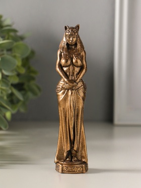 Фигурка «Богиня Бастет», 14×3×3 см, гипс под бронзу винтаж  (артикул 10982531)  большой выбор товаров оптом и в розницу по низким ценам с доставкой