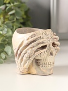 Подсвечник на 1 свечу «Череп с орнаментом», 7×8 см, бежевый - Фото 2