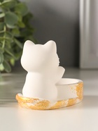 Подсвечник на 1 свечу «Котик», 8.5×7×5.5 см, белый с росписью - Фото 4