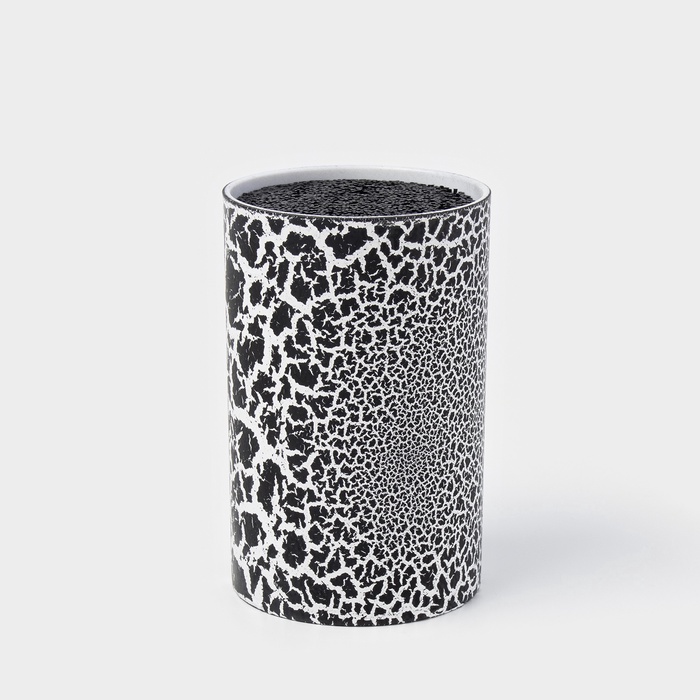 УЦЕНКА Подставка для ножей с наполнителем Доляна «Кракле», 14×9 см, чёрная - Фото 1