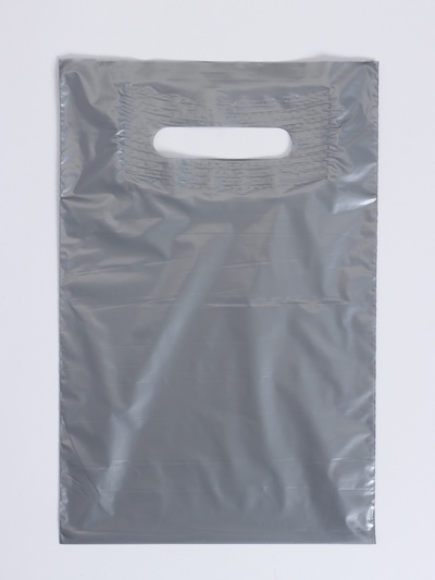 Пакет полиэтиленовый с вырубной ручкой, серебряный, 20×30 см, 30 мкм