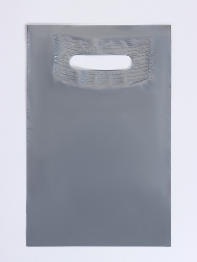 Пакет полиэтиленовый с вырубной ручкой, серебряный, 20×30 см, 30 мкм