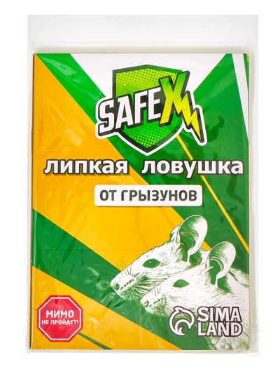 Клеевая ловушка-книжка от грызунов SAFEX, с запахом арахиса, 1 шт.