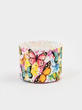 Форма для выпечки кулича бумажная Деко-про «Бабочки цветные», 11?8.5 см, одноразовая, разноцветная (комплект 1900 шт)