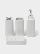 УЦЕНКА Набор для ванной «Джун белый», 4 предмета, мыльница. дозатор для мыла, 2 стакана 10987481