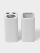 УЦЕНКА Набор для ванной «Джун белый», 4 предмета, мыльница. дозатор для мыла, 2 стакана 10987481