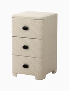 УЦЕНКА Комод 3-х секционный 37.5×36×63 см «Плетенка», цвет слоновая кость - Фото 1