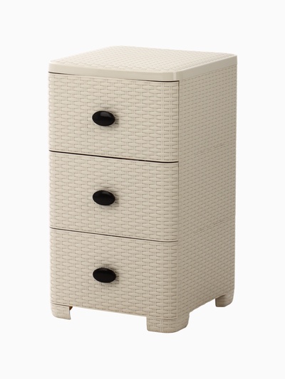 УЦЕНКА Комод 3-х секционный 37.5×36×63 см «Плетенка», цвет слоновая кость