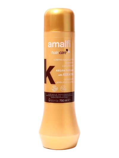 Кондиционер для волос AMALFI Keratin Argan с кератином и аргановым маслом для вьющихся волос, 750 мл
