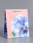 Пакет подарочный ламинированный, «Взгляд фиалки», нежно розовый, 18×22.3×10 см - фото 68978629