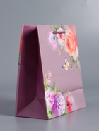Пакет подарочный ламинированный, «Танец бабочки», пурпурный, 18×22.3×10 см - фото 68978644
