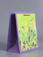 Пакет подарочный ламинированный, «Цветочное поле», сиреневый с зелёным, 18×22.3×10 см - фото 68978650