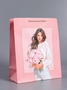 Пакет подарочный ламинированный «Каждое мгновенье-счастье», розовый, 26×12×32 см - фото 68978653