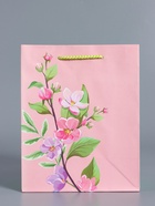 Пакет подарочный ламинированный «Нежный комплимент», розовый, 18×22.3×10 см - фото 68978666