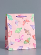 Пакет подарочный ламинированный «Крылья счастья», розовый, 18×22.3×10 см - фото 68978677