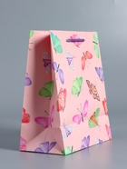 Пакет подарочный ламинированный «Крылья счастья», розовый, 18×22.3×10 см - фото 68978680