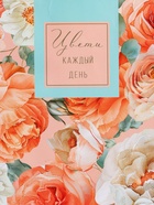 Пакет подарочный ламинированный «Цвети каждый день», бирюзовый с розовым, 18×22.3×10 см - фото 68978685