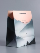 Пакет подарочный ламинированный «Высота чувств», розовый с серым, 18×22.3×10 см - фото 68978692