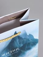 Пакет подарочный ламинированный «Горы счастья», серый с голубым, 18×22.3×10 см - фото 68978699