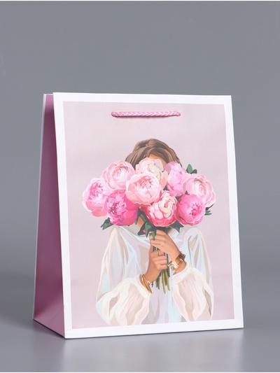 Пакет подарочный ламинированный «Момент для себя», пыльная роза, 18×22.3×10 см