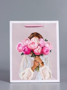 Пакет подарочный ламинированный «Момент для себя», пыльная роза, 18×22.3×10 см - фото 68978708