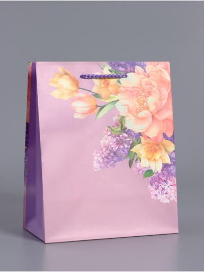 Пакет подарочный ламинированный «Особенный знак внимания», пурпурно сиреневый, 18×22.3×10 см