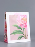 Пакет подарочный ламинированный «Букет пионов», розовый, 18×22.3×10 см - фото 68978719