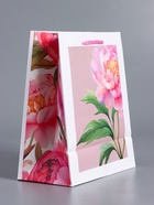 Пакет подарочный ламинированный «Букет пионов», розовый, 18×22.3×10 см - фото 68978722