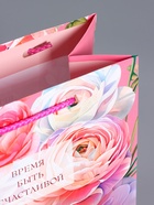 Пакет подарочный ламинированный «Время быть счастливой», розовый, 18×22.3×10 см - фото 68978735