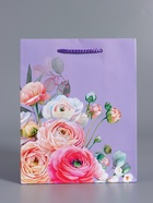 Пакет подарочный ламинированный «Нежность без слов», сиреневый, 18×22.3×10 см - фото 68978744