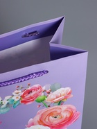 Пакет подарочный ламинированный «Цветочная симфония», сиреневый, 18×22.3×10 см - фото 68978753