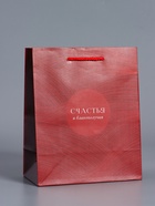 Пакет подарочный ламинированный «С уважением!», красный, 18×22.3×10 см - фото 68978779