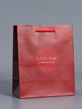 Пакет подарочный ламинированный «С уважением!», красный, 18×22.3×10 см
