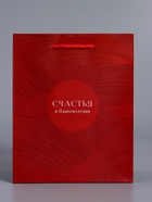 Пакет подарочный ламинированный «С уважением!», красный, 18×22.3×10 см - фото 68978780