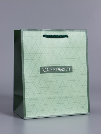Пакет подарочный ламинированный «Минимализм в деталях», травяной, 18×22.3×10 см