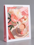 Пакет подарочный ламинированный «Утренний кофе», розовый, 33×42.5×10 см - фото 68978803