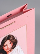 Пакет подарочный ламинированный «Букет радости», розовый, 33×42.5×10 см - фото 68978813