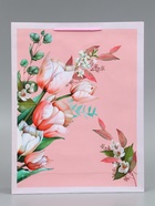 Пакет подарочный ламинированный «Полевые цветы», персиковый с розовым, МИКС, 33×42.5×10 см - Фото 16