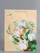 Пакет подарочный ламинированный «Стрекоза», пудровый, 33×42.5×10 см - фото 68978822